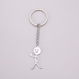 GeckoCustom Teamer Funny Fuxk You Middle Finger Stickman Keychain 2023 Cute Trend School Bag Car Key Pendant Couple New Trinket Gift Keyring Middle Finger 2-S