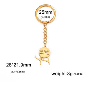 GeckoCustom Teamer Funny Fuxk You Middle Finger Stickman Keychain 2023 Cute Trend School Bag Car Key Pendant Couple New Trinket Gift Keyring Middle Finger 4-G