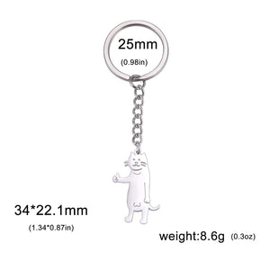 GeckoCustom Teamer Funny Fuxk You Middle Finger Stickman Keychain 2023 Cute Trend School Bag Car Key Pendant Couple New Trinket Gift Keyring Cat-S