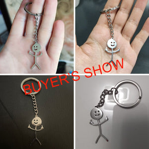 GeckoCustom Teamer Funny Fuxk You Middle Finger Stickman Keychain 2023 Cute Trend School Bag Car Key Pendant Couple New Trinket Gift Keyring