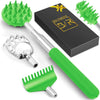 GeckoCustom Telescoping Back Scratcher with 3Pcs Detachable Scratching Heads, Back Scratcher for Men/Women,Dual Sides Scratcher/Metal Paw/Rake Scratcher Fathers Day Dad Gifts for Men Husband Green