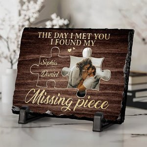 GeckoCustom The Day I Met You I Found My Missing Piece Custom Couple Photo Rectangle Shaped Stone With Stand CH07 895190