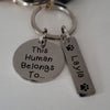 GeckoCustom This Human Belongs To Pet Keychain Personalized Gift TA29 890545