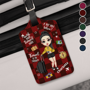 GeckoCustom Travel Is My Therapy For Travelers Luggage Tag Personalized Gift DA199 890260 Medium