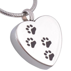 GeckoCustom Unisex Stainless Steel Pet,Dog/Cat Jewelry Paw Print Cremation Jewelry Ashes Holder Pet Memorial Urn Necklace For Memory 1 / Non-Engraving