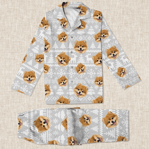 GeckoCustom Upload Dog Photo Christmas Matching Collared Pajamas N304 889868
