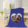 GeckoCustom Upload Photo Valentine Gift Blanket, Custom Name Blanket, HN590