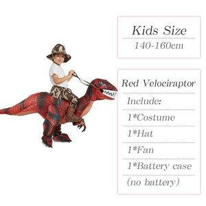 GeckoCustom Velociraptor T REX Mascot Inflatable Costume For Kids Anime Halloween Costumes Dinosaur Birthday Gift For Party Cosplay Blow Up Red Kids L