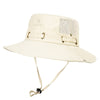 GeckoCustom W22 Fisherman Hat Men and Women Mesh Holes Breathable Outdoor Fishing Mountaineering Sun Hat Casual Summer New Style W22-Beige / M 58-60cm