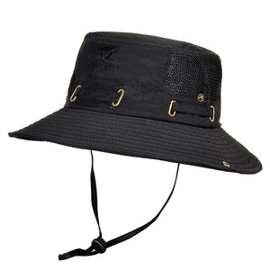 GeckoCustom W22 Fisherman Hat Men and Women Mesh Holes Breathable Outdoor Fishing Mountaineering Sun Hat Casual Summer New Style W22-black / M 58-60cm