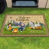 GeckoCustom Welcome To Our Campsite Chibi Couple Camping Doormat K228 888235 15x24in-40x60cm