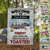 GeckoCustom Welcome To Our Firefit Estate Camping Garden Flag, Camping Gift HN590