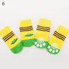 GeckoCustom Winter Warm Dog Socks Cute Cartoon Anti Slip Skid Pet Shoes Socks 4Pcs Soft Breathable Paw Protector for Small Puppy Cat Dogs 6 / S