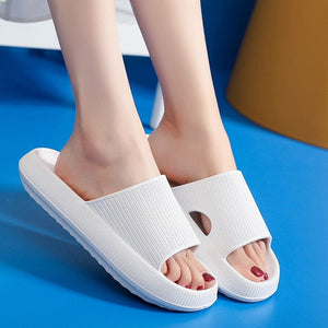 GeckoCustom Women Thick Platform Cloud Slippers Summer Beach Eva Soft Sole Slide Sandals Leisure Men Ladies Indoor Bathroom Anti-slip Shoes