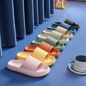GeckoCustom Women Thick Platform Cloud Slippers Summer Beach Eva Soft Sole Slide Sandals Leisure Men Ladies Indoor Bathroom Anti-slip Shoes