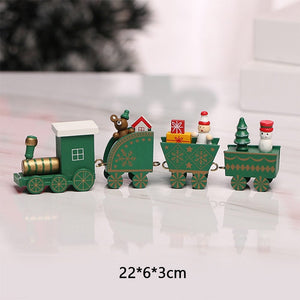GeckoCustom Wooden Train Christmas Ornament Merry Christmas Decoration For Home Table 2023 Xmas Gifts Noel Natal Navidad Happy New Year 2022 Style 7