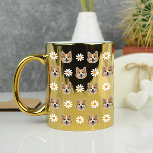 Custom Photo With Pattern Metallic Mug Gift for Dog Lovers HO82 900564