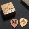 Personalized Gift Name And Icon Wooden Guitar Picks With Case, Box Guitar Player Gift LM32 897387