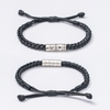 Personalized Mens Woven Leather Bracelet, Adjustable Bracelet, Father's Day Gift for Dad Boyfriend Husband TH10 169917