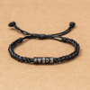 Personalized Mens Woven Leather Bracelet, Adjustable Bracelet, Father's Day Gift for Dad Boyfriend Husband TH10 169917