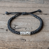 Personalized Mens Woven Leather Bracelet, Adjustable Bracelet, Father's Day Gift for Dad Boyfriend Husband TH10 169917