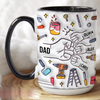 Personalized Dad Mug, Custom Dad Coffee Cup, Dad Gifts with Kids Names Accent Mug TH10 169803
