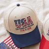 USA 250th Anniversary Embroidered Trucker Cap, Patriotic American Flag TH10 169801