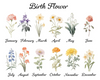 Custom Name Personalized Birth Flower Notebook & Pen Set, Birth Month Flower Journal TH10 170209