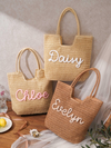 Personalized Straw Beach Tote, Bridesmaid Tote Bags, Girls Trip Pool Bag TH10 170443