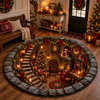 Santa Workshop 3D Illusion Round Rug, Christmas Home Decor TH10 171425