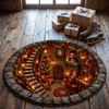 Santa Workshop 3D Illusion Round Rug, Christmas Home Decor TH10 171425