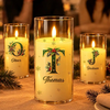 Personalized Christmas LED Candle, Custom Family Name & Botanical Initial TH10 171663