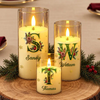 Personalized Christmas LED Candle, Custom Family Name & Botanical Initial TH10 171663