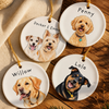 Custom Water Color PhotoCeramic Ornament, Christmas Gift For Dog Cat Lover TH10 171685
