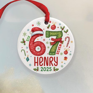 Custom Name Six Seven 67 Ceramic Ornament For Christmas TH10 896817