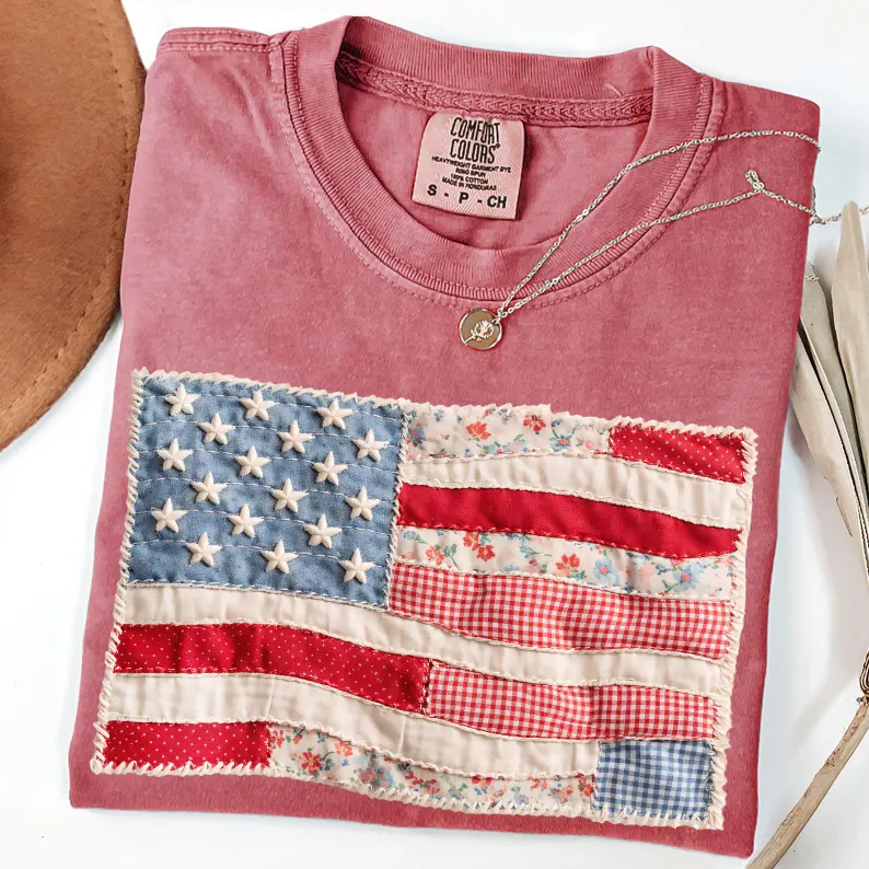 Faux Patchwork USA Comfort Shirt TH10 170071