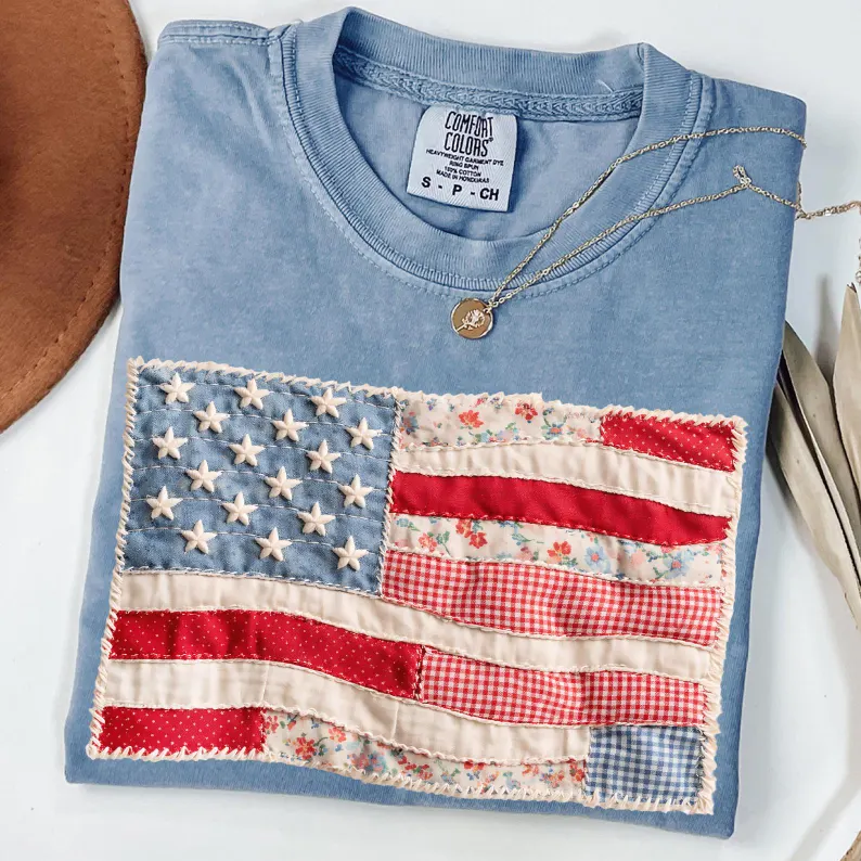 Faux Patchwork USA Comfort Shirt TH10 170071