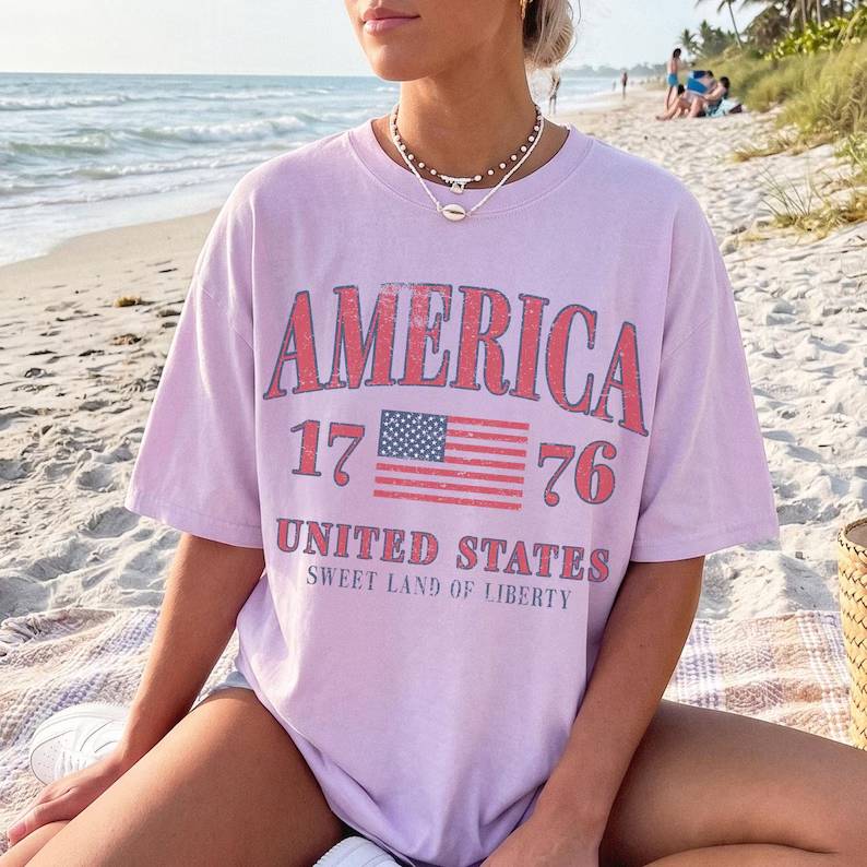 Retro America 4th Of July Shirt Preppy Fourth of July Patriotic Comfort Shirt HO82 902534