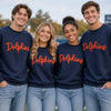 Custom Fuzzy Letter Embroidered Sweatshirt, Varsity Style Sweatshirt HO82 904290