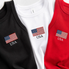 Embroidered American Flag Tank Top - Custom Patriotic 4th of July Crop Top TH10 170139
