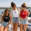 Embroidered American Flag Tank Top - Custom Patriotic 4th of July Crop Top TH10 170139