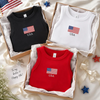 Embroidered American Flag Tank Top - Custom Patriotic 4th of July Crop Top TH10 170139