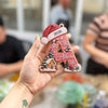 Personalized Initial Letter with Santa Hat Wood Ornament HO82 904272