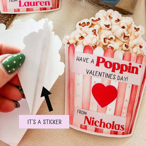 Custom Name Valentine Popcorn Sticker, Gift For Couple, Valentine's Day HO82 901174