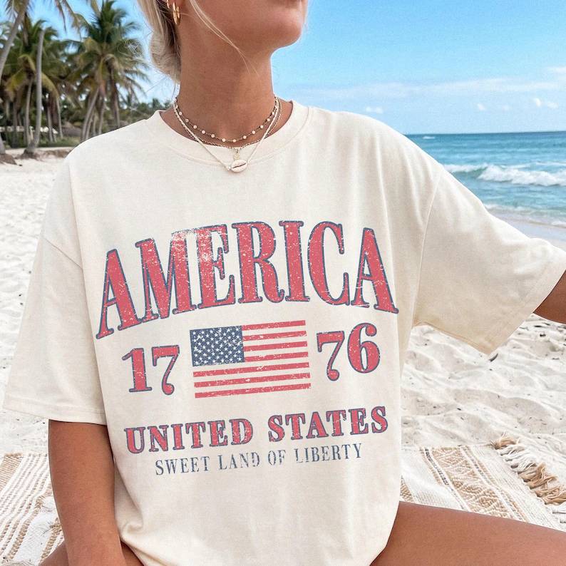 Retro America 4th Of July Shirt Preppy Fourth of July Patriotic Comfort Shirt HO82 902534