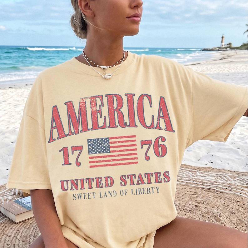 Retro America 4th Of July Shirt Preppy Fourth of July Patriotic Comfort Shirt HO82 902534