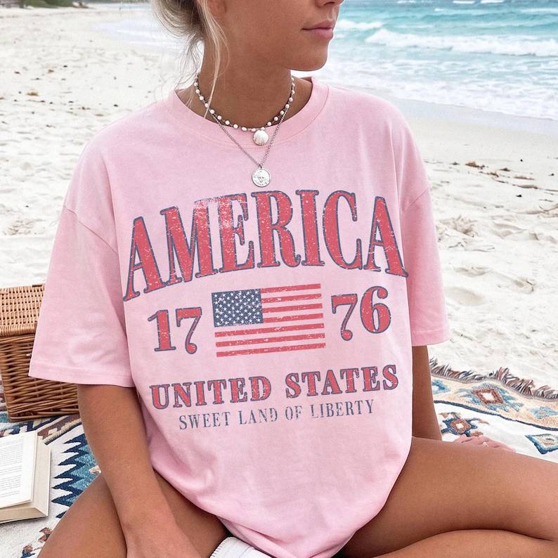 Retro America 4th Of July Shirt Preppy Fourth of July Patriotic Comfort Shirt HO82 902534