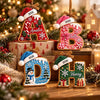 Personalized Gingerbread Letter with Santa Hat Wood Ornament HO82 904274