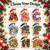 Personalized Gingerbread Letter with Santa Hat Wood Ornament HO82 904274