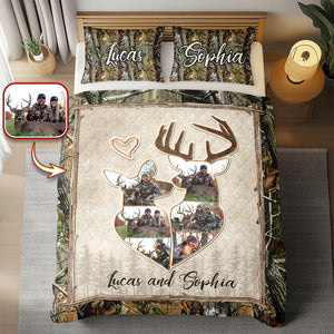 Custom Photo Hunter Couple Quilt Bedding Set Gift For Couple, Husband, Wife TH10 896725